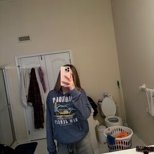 Dusty blue graphic hoodie wildwood New Jersey size small